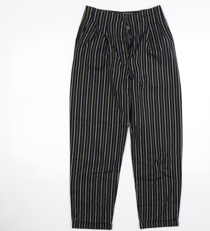 Topshop Womens Blue Striped  Bloomer Trousers Size 4 L25 in