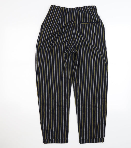 Topshop Womens Blue Striped  Bloomer Trousers Size 4 L25 in