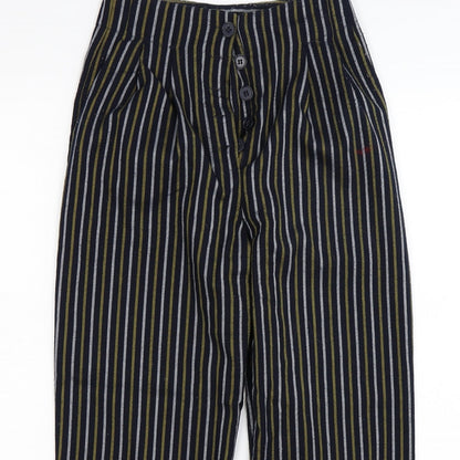 Topshop Womens Blue Striped  Bloomer Trousers Size 4 L25 in