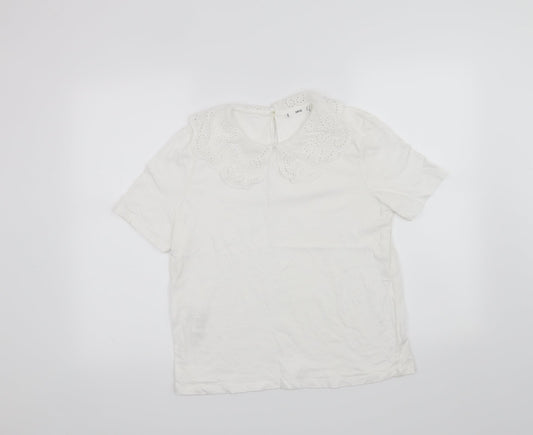 MNG Womens White   Basic T-Shirt Size M