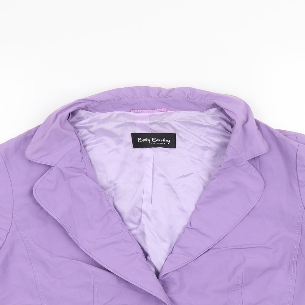 Betty Barclay Womens Purple   Jacket Coat Size M