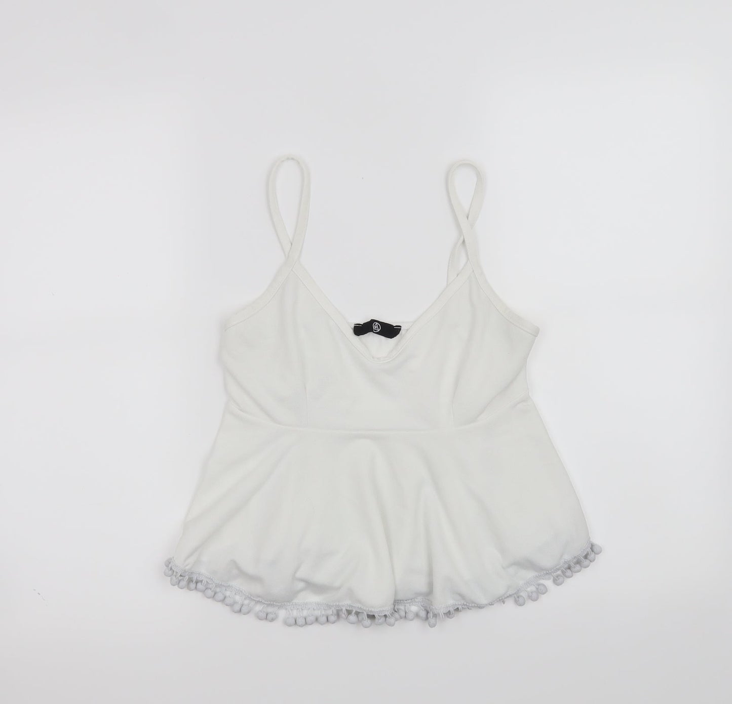 Womens UK Size 10 Missguided White Cropped Tank