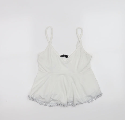 Missguided Womens White   Cropped Tank Size 10