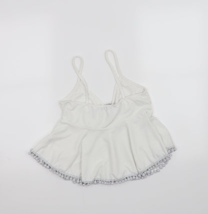 Womens UK Size 10 Missguided White Cropped Tank