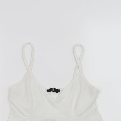 Womens UK Size 10 Missguided White Cropped Tank