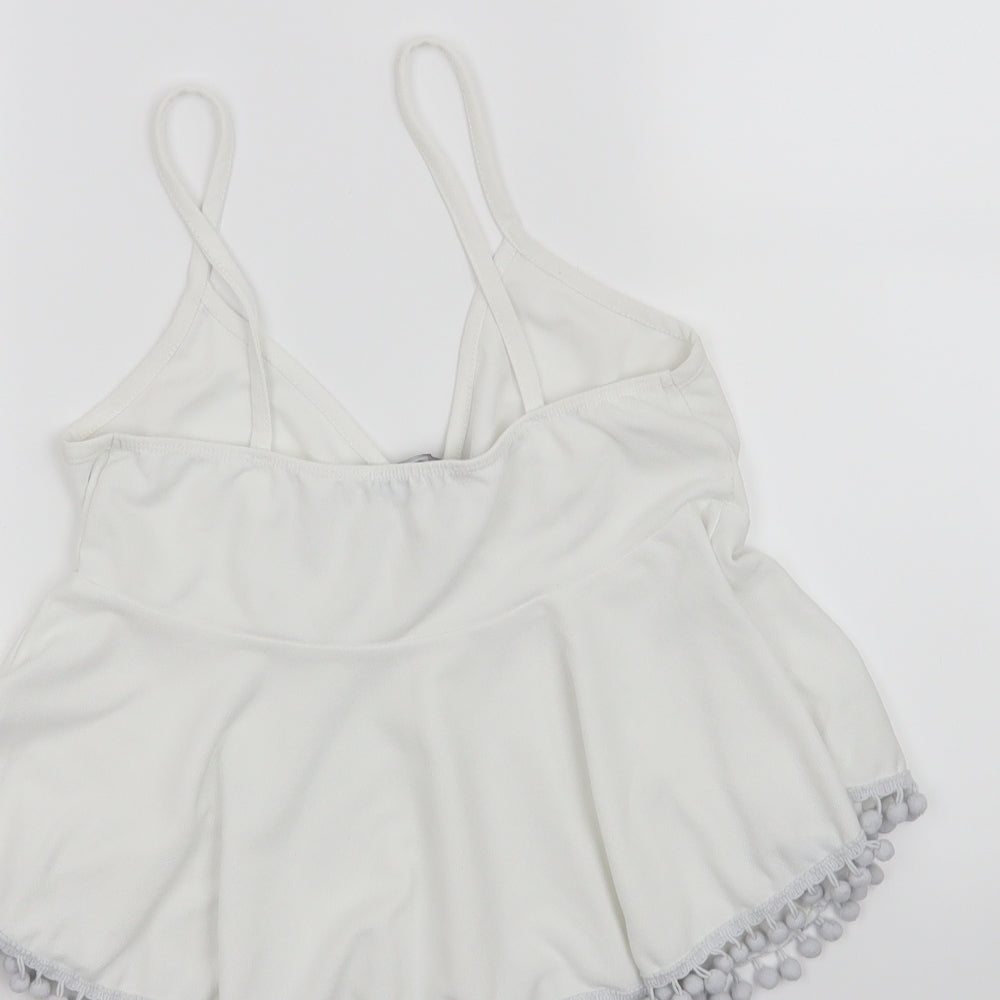 Womens UK Size 10 Missguided White Cropped Tank