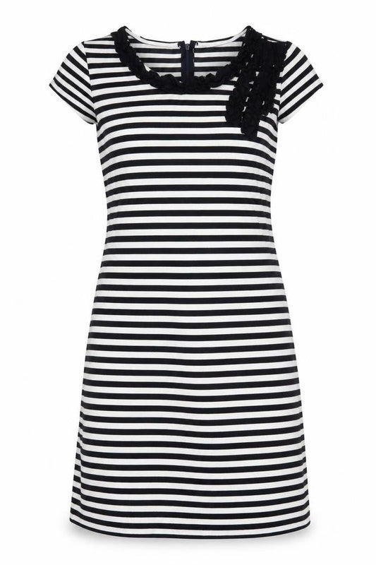 Marks & Spencer Womens Black Striped  A-Line  Size 8