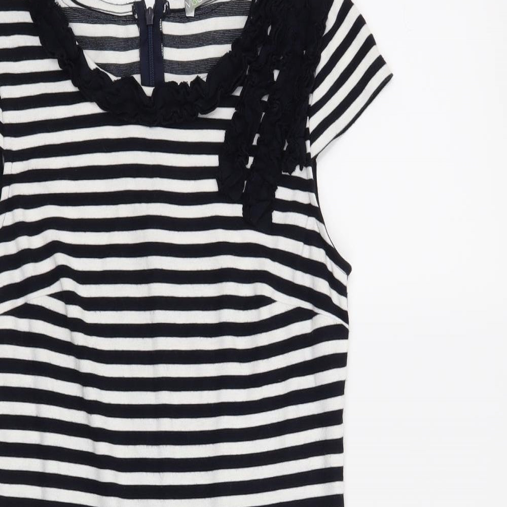 M&S Womens Black Striped  A-Line  Size 8