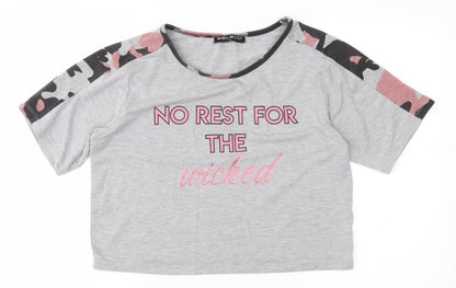 Womens UK Size M Select Grey Basic T-Shirt