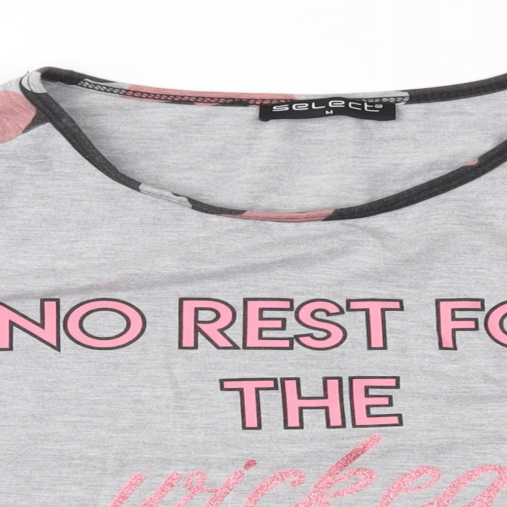 Womens UK Size M Select Grey Basic T-Shirt