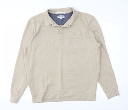 Mens UK Size L greenwoods Beige  Button-Up Long Sleeve Casual Shirt