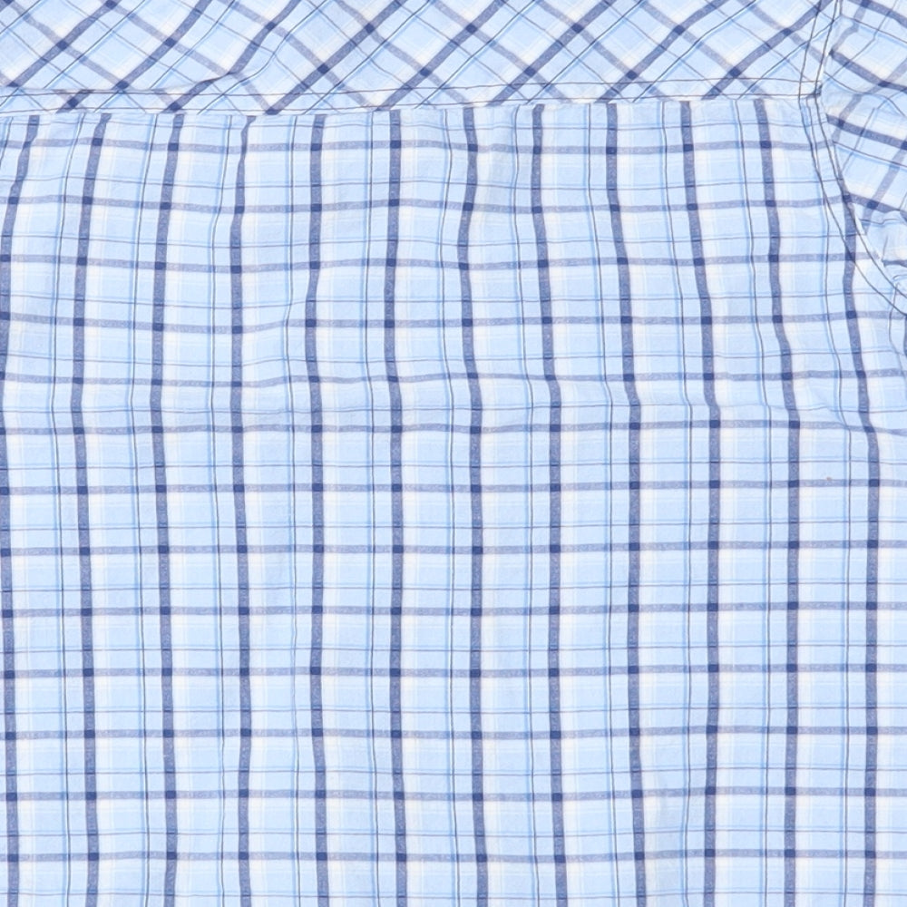 Preworn Boys Blue Plaid  Basic Button-Up Size 6 Years