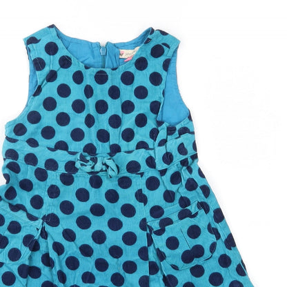 John Lewis Girls Blue Polka Dot  A-Line  Size 3 Years