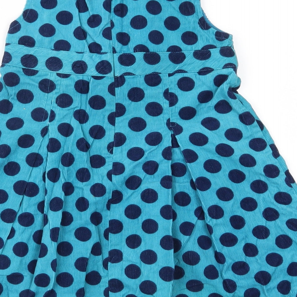 John Lewis Girls Blue Polka Dot  A-Line  Size 3 Years