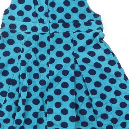 John Lewis Girls Blue Polka Dot  A-Line  Size 3 Years