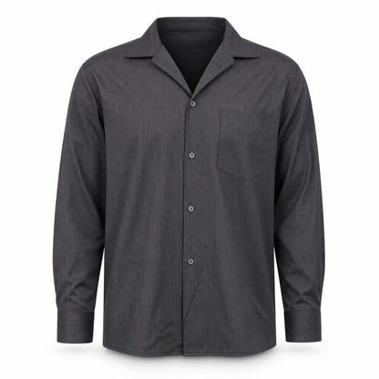 Mens UK Size L Preworn Black  Button-Up Long Sleeve Casual Shirt