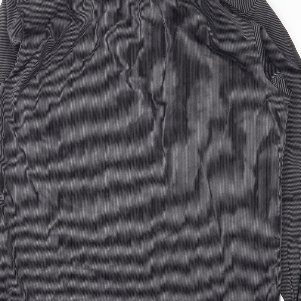 Mens UK Size L Preworn Black  Button-Up Long Sleeve Casual Shirt