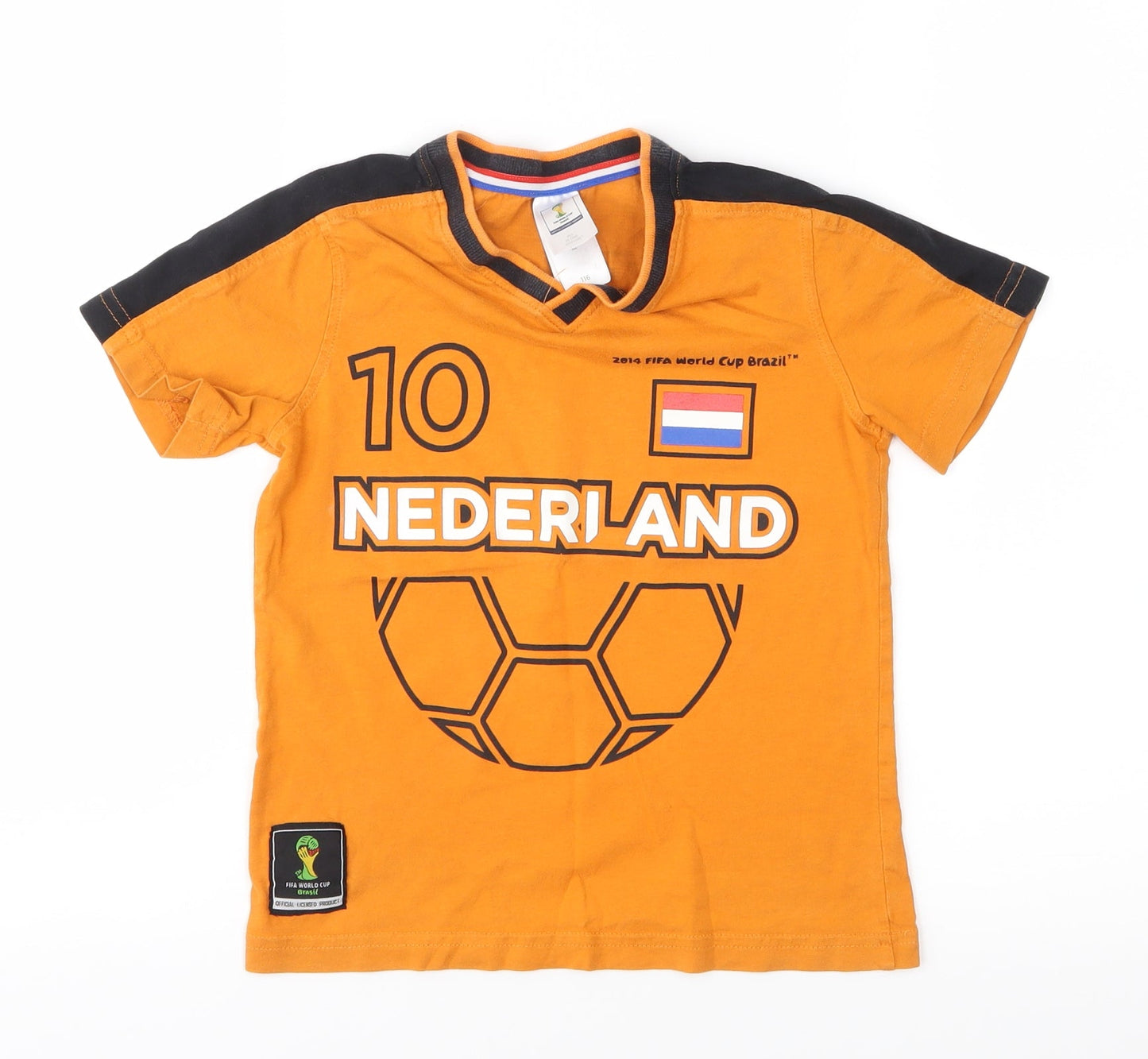 brasil Boys Orange   Basic T-Shirt Size 6-7 Years