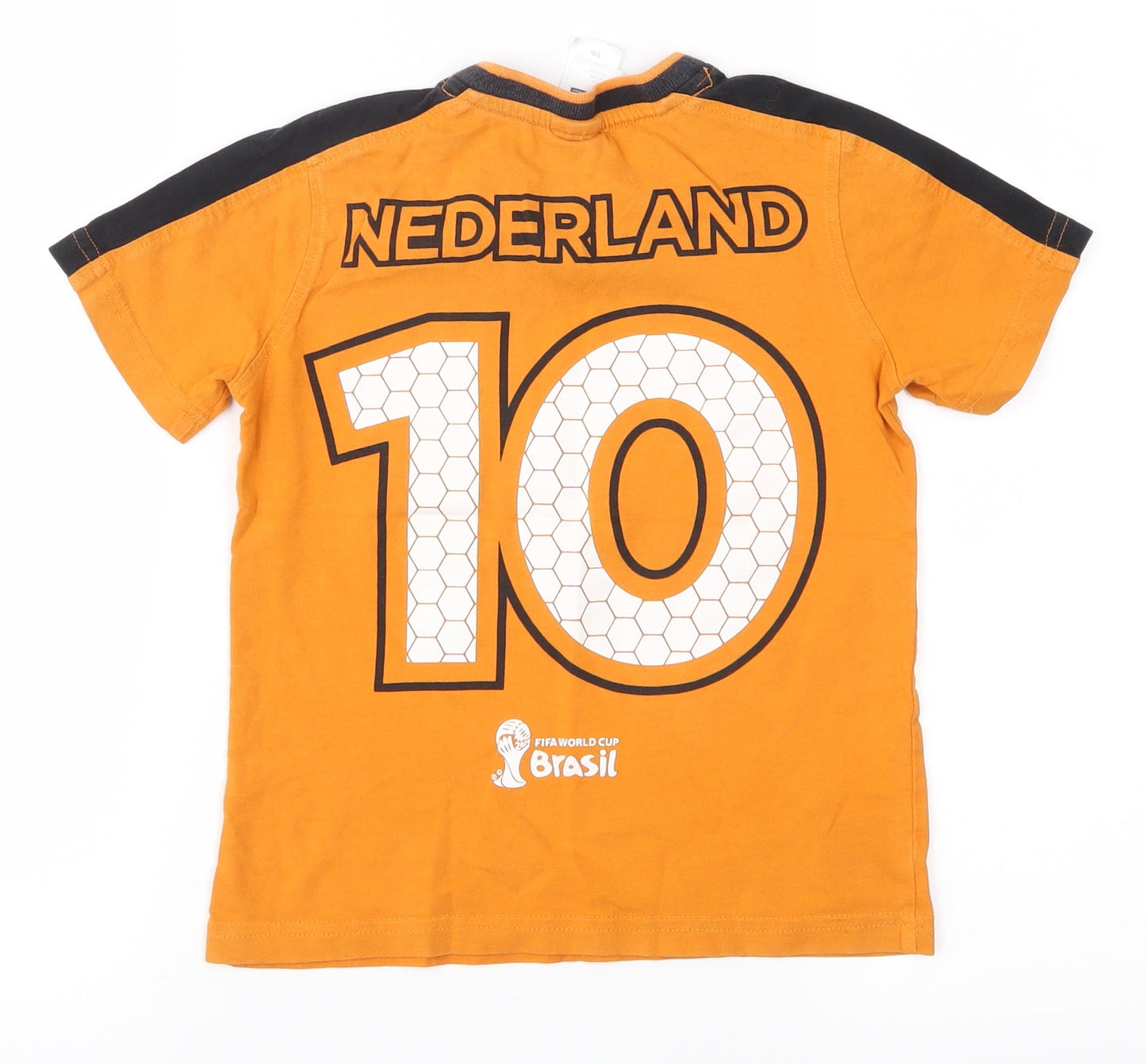 brasil Boys Orange   Basic T-Shirt Size 6-7 Years