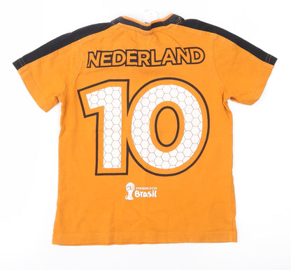 brasil Boys Orange   Basic T-Shirt Size 6-7 Years