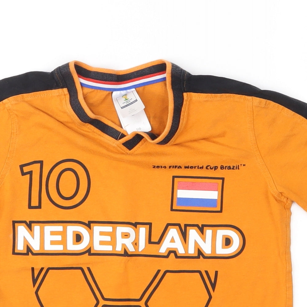 brasil Boys Orange   Basic T-Shirt Size 6-7 Years