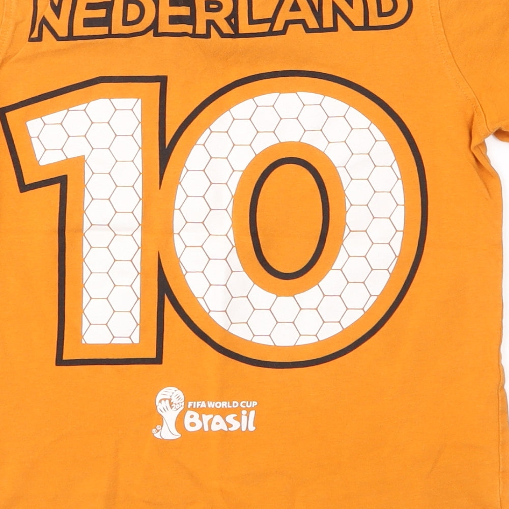 brasil Boys Orange   Basic T-Shirt Size 6-7 Years