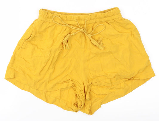 H&M Womens Yellow   Hot Pants Shorts Size 36