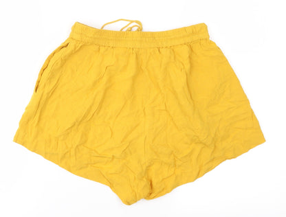 H&M Womens Yellow   Hot Pants Shorts Size 36