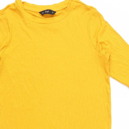 Womens UK Size 8 F&F Orange Basic T-Shirt