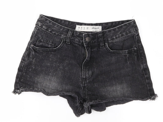 Denim & Co. Womens Black   Cut-Off Shorts Size 10