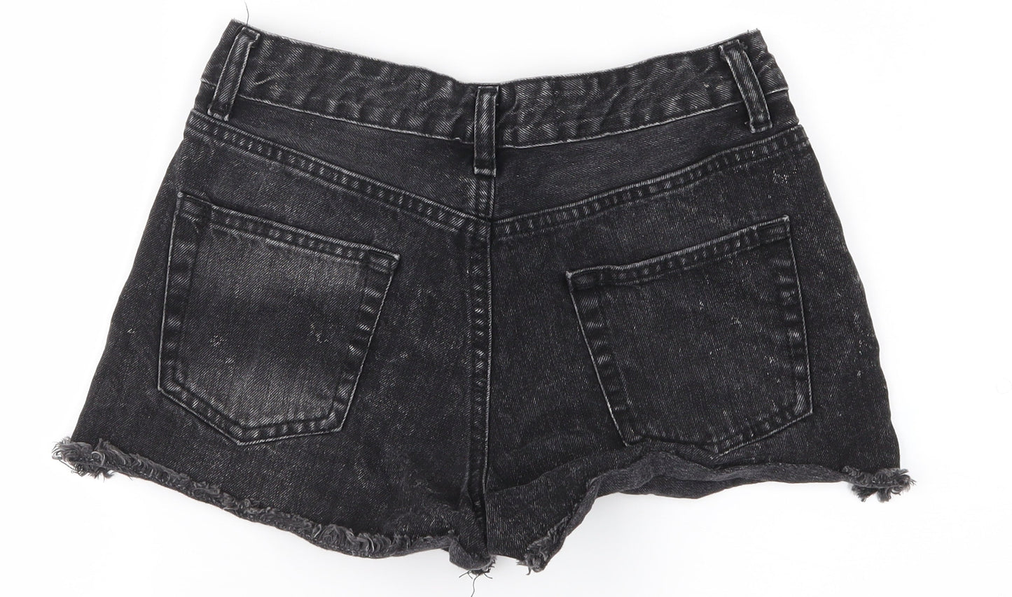 Denim & Co. Womens Black   Cut-Off Shorts Size 10