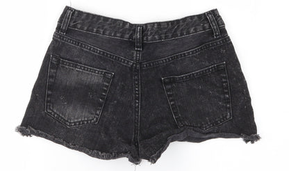 Denim & Co. Womens Black   Cut-Off Shorts Size 10