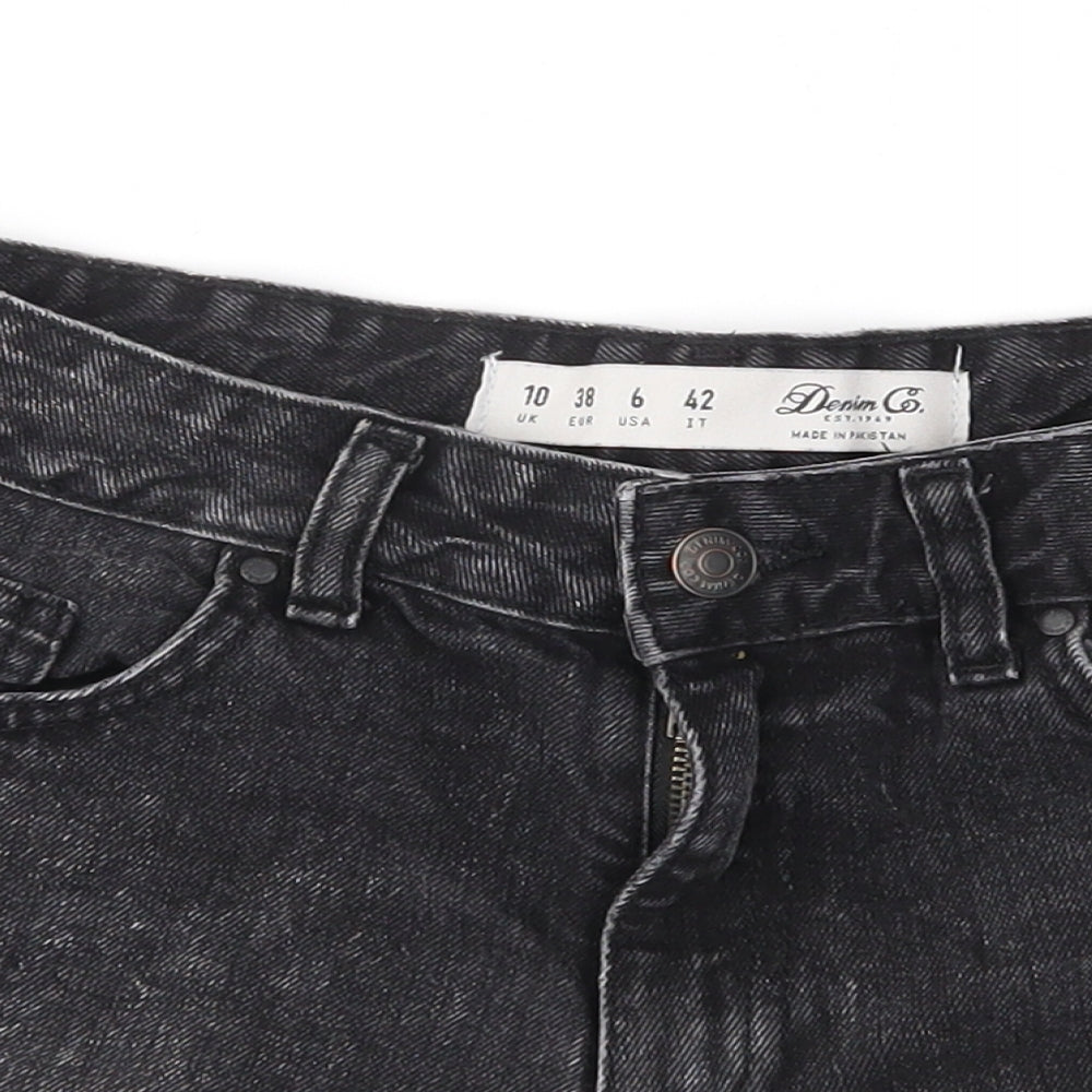 Denim & Co. Womens Black   Cut-Off Shorts Size 10