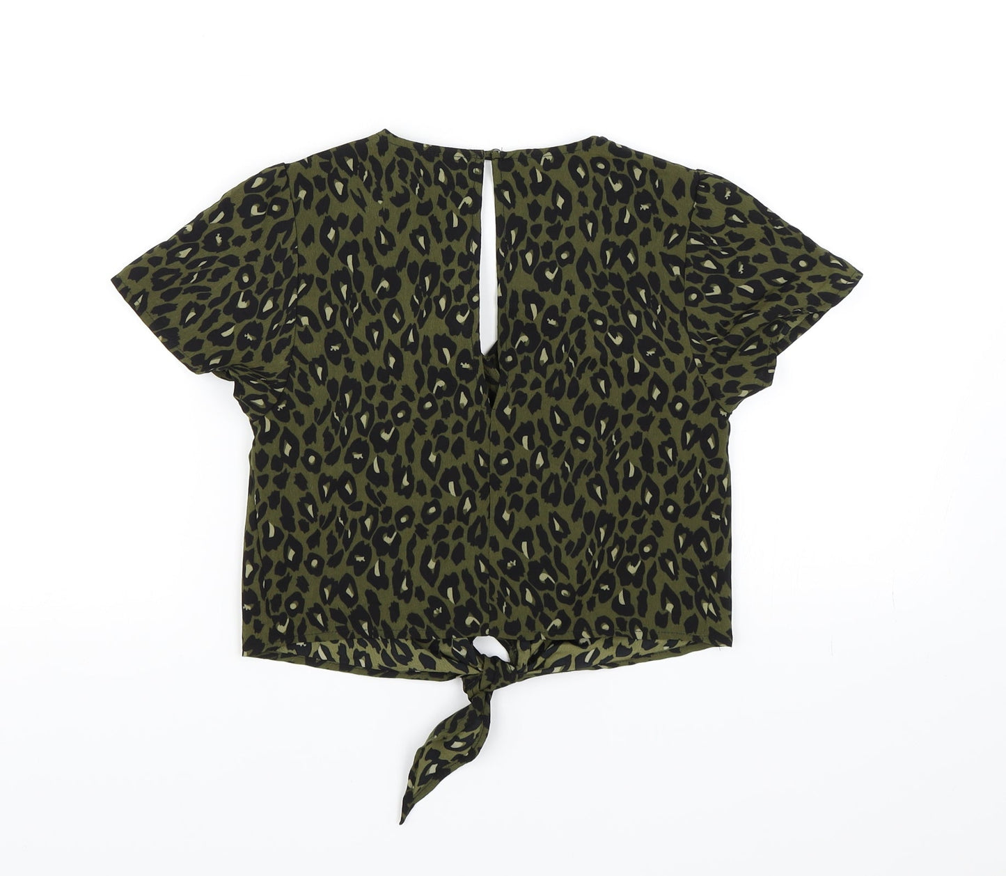 New Look Girls Green Animal Print  Basic Blouse Size 10 Years