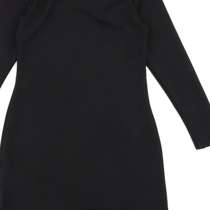 Missguided Womens Black  Rayon Bodycon  Size 8  - Frill hem