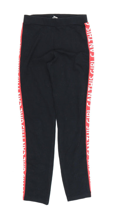 River Island Girls Black   Pedal Pusher Trousers Size 9-10 Years