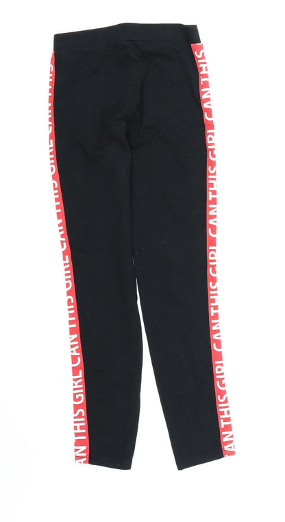 River Island Girls Black   Pedal Pusher Trousers Size 9-10 Years