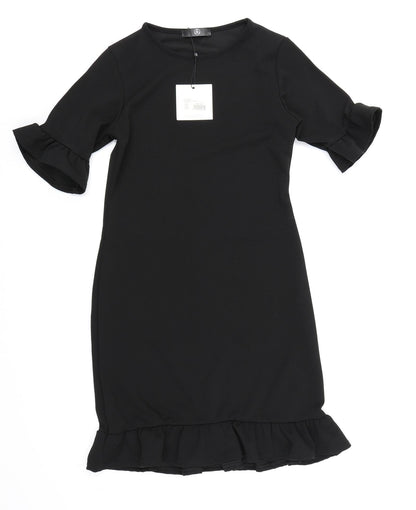 Missguided Womens Black  Rayon Bodycon  Size 8