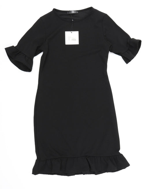 Missguided Womens Black  Rayon Bodycon  Size 8