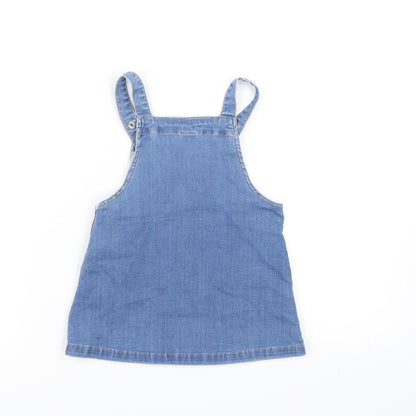 H&M Girls Blue  Denim Pinafore/Dungaree Dress  Size 12 Months