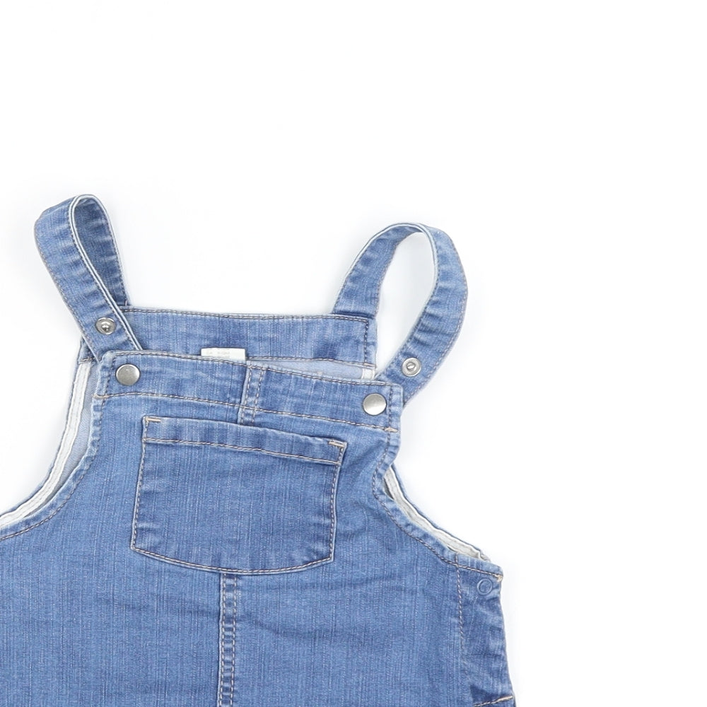 H&M Girls Blue  Denim Pinafore/Dungaree Dress  Size 12 Months