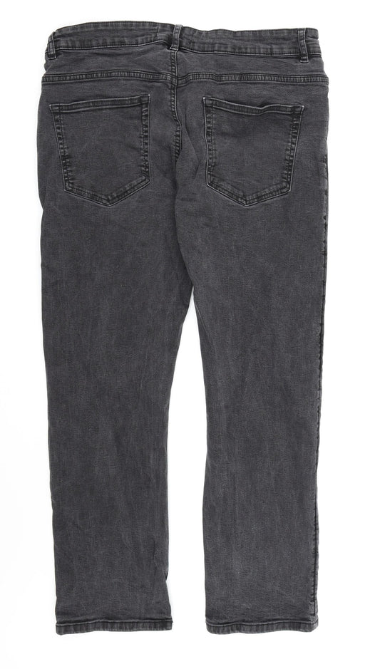 Easy Mens Black  Denim Straight Jeans  L30 in