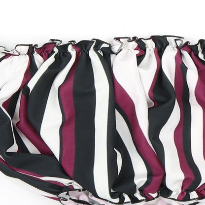 Select Womens Purple Striped  Cropped Blouse Size 14