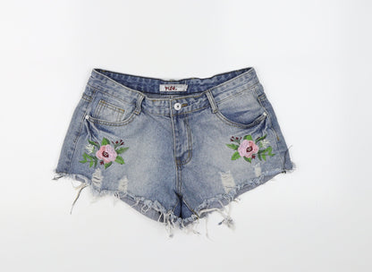 Portobello Womens Blue  Denim Hot Pants Shorts Size 10