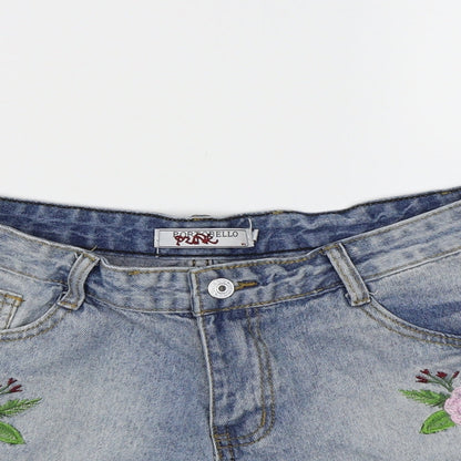 Portobello Womens Blue  Denim Hot Pants Shorts Size 10