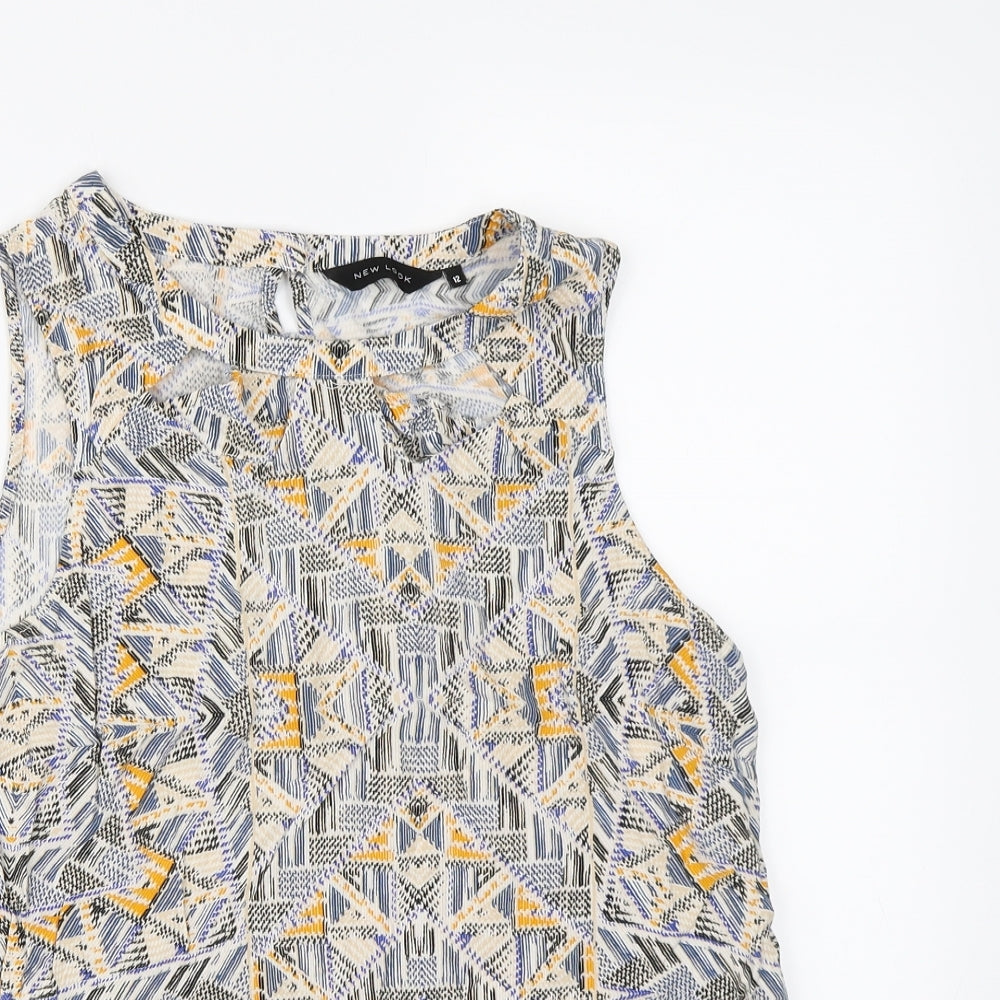 New Look Womens Multicoloured Geometric  Camisole Tank Size 12