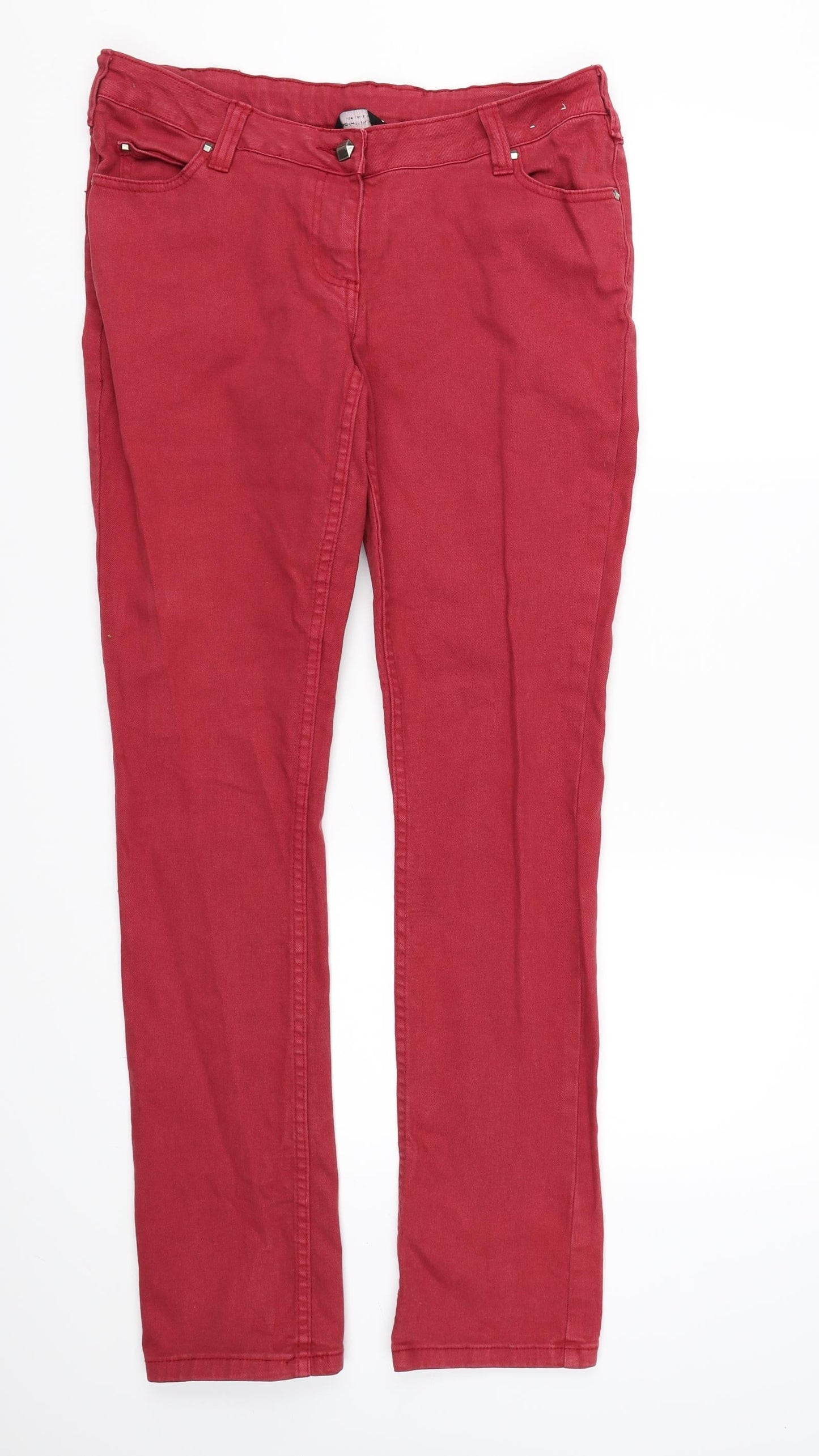 Dorothy Perkins Womens Red  Denim Skinny Jeans Size 8 L31 in