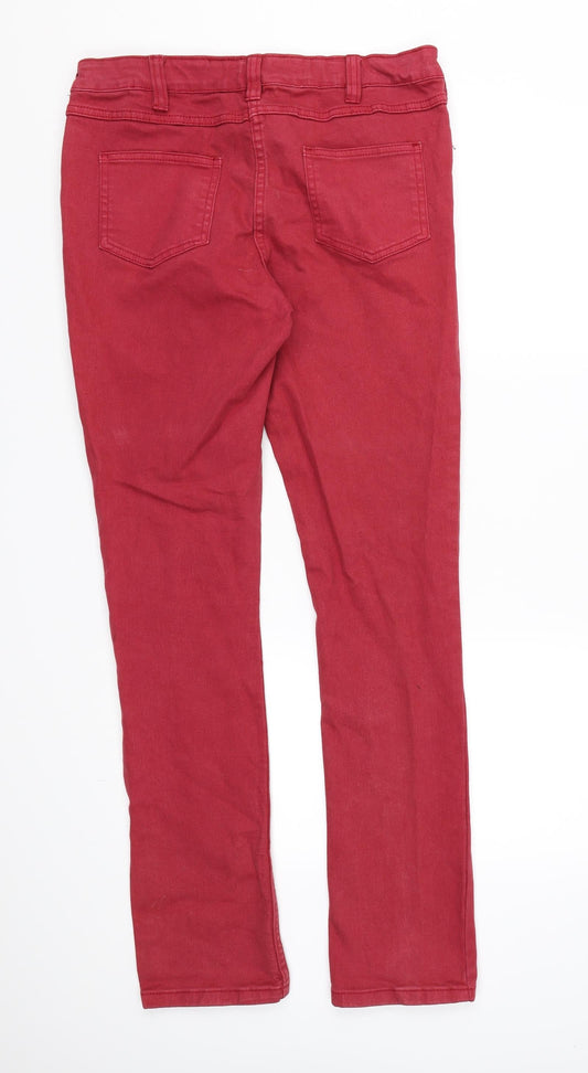 Dorothy Perkins Womens Red  Denim Skinny Jeans Size 8 L31 in