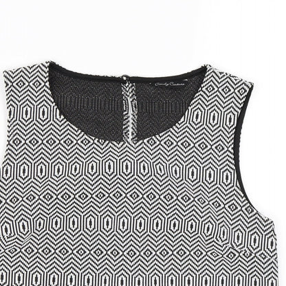 Candy Couture Girls Black Geometric  Cropped Tank Size 14 Years