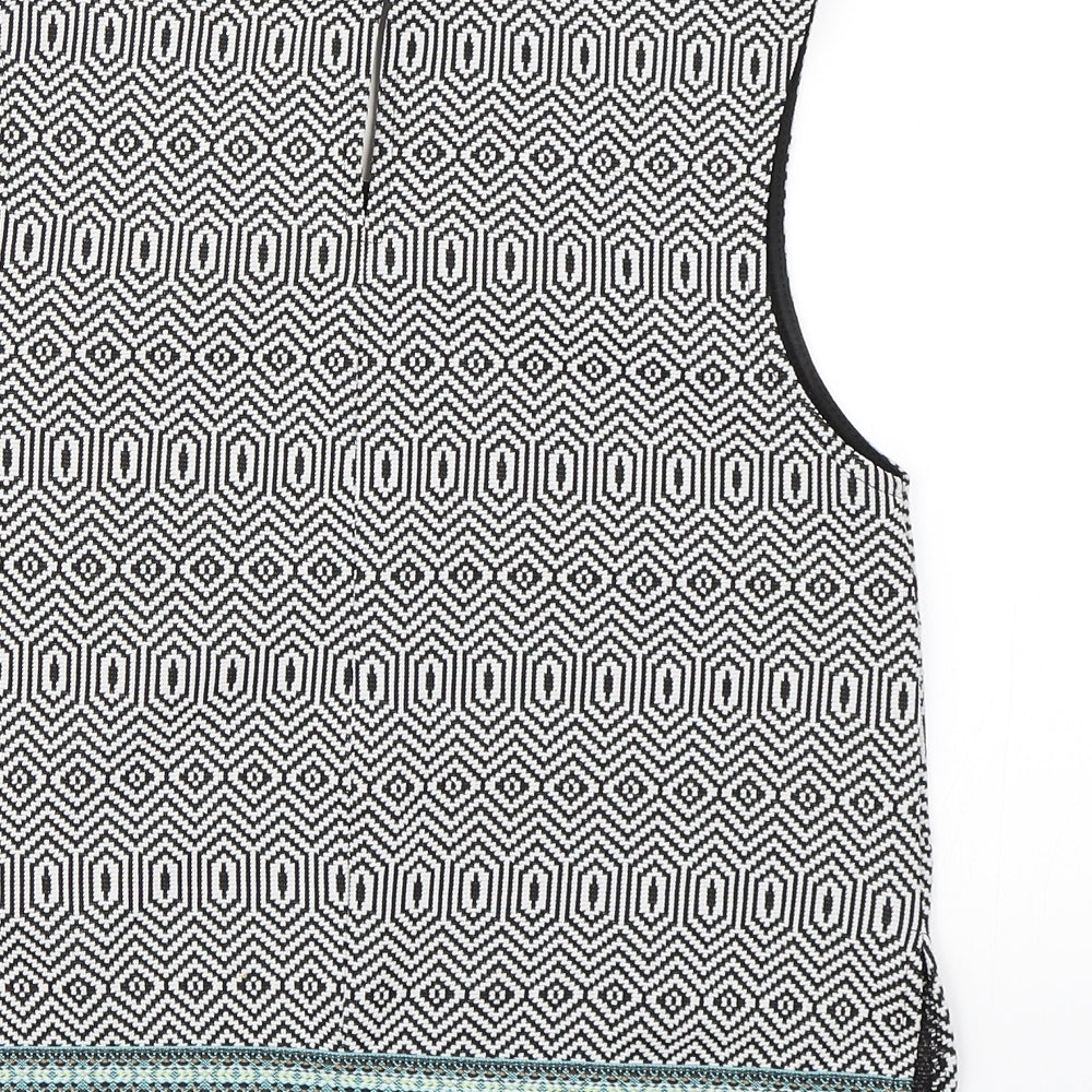 Candy Couture Girls Black Geometric  Cropped Tank Size 14 Years